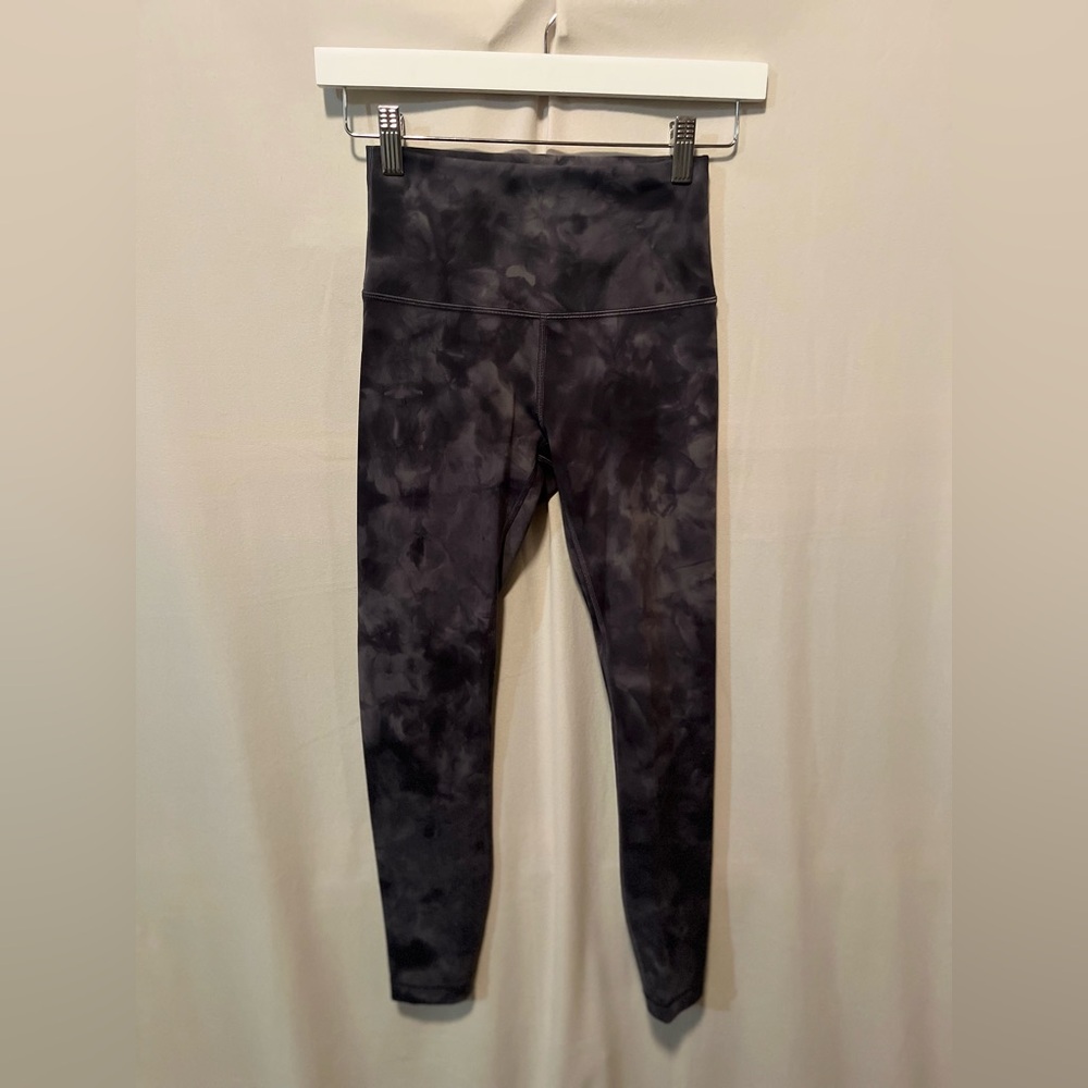lululemon athletica Black Tie-Dye Leggings with drawstring